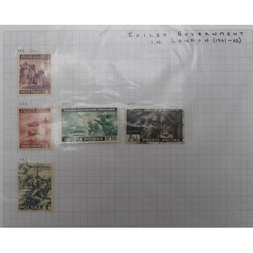 7041 - A world wide stamp collection with seven folders containing sheets of hinged used stamps many early ... 