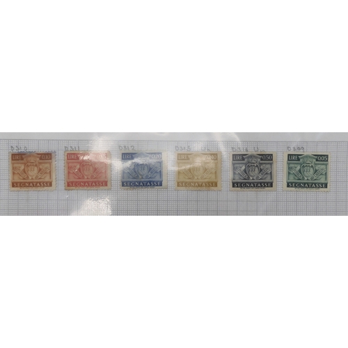 7041 - A world wide stamp collection with seven folders containing sheets of hinged used stamps many early ... 