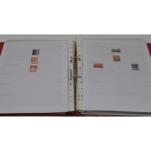 7041 - A world wide stamp collection with seven folders containing sheets of hinged used stamps many early ... 