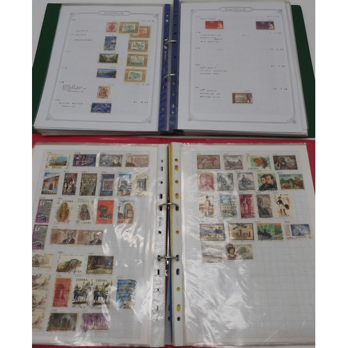 7042 - A worldwide stamp collection in eight folders to include good Australian, Spanish and German used st... 