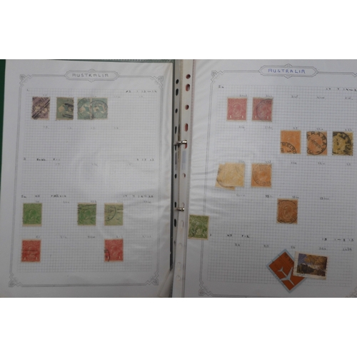 7042 - A worldwide stamp collection in eight folders to include good Australian, Spanish and German used st... 