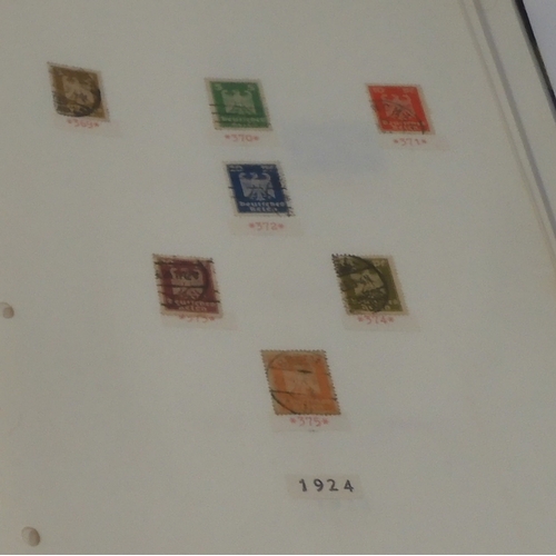 7042 - A worldwide stamp collection in eight folders to include good Australian, Spanish and German used st... 