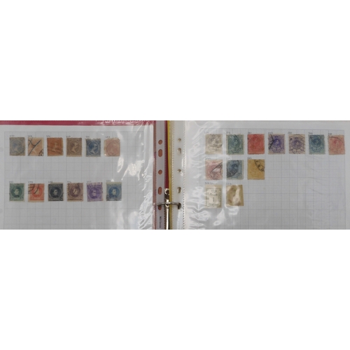 7042 - A worldwide stamp collection in eight folders to include good Australian, Spanish and German used st... 