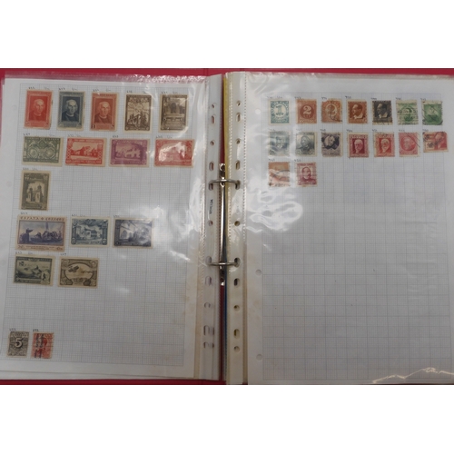 7042 - A worldwide stamp collection in eight folders to include good Australian, Spanish and German used st... 