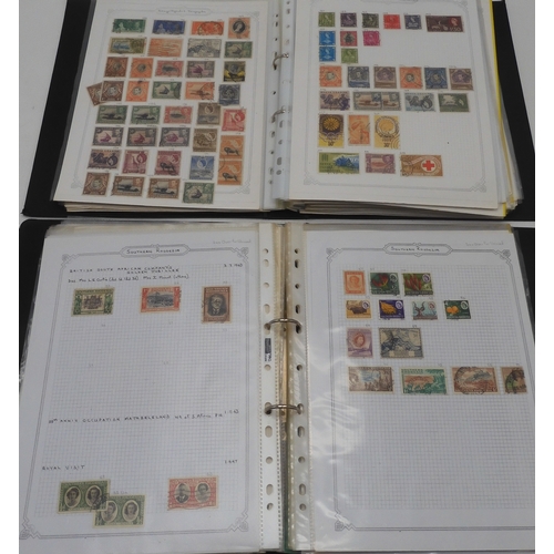 7042 - A worldwide stamp collection in eight folders to include good Australian, Spanish and German used st... 