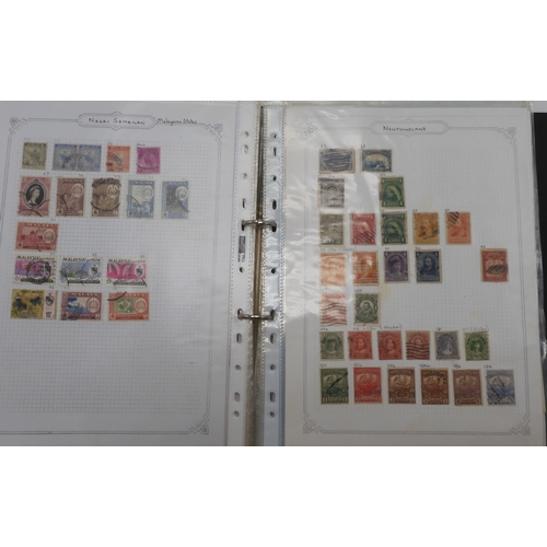 7042 - A worldwide stamp collection in eight folders to include good Australian, Spanish and German used st... 