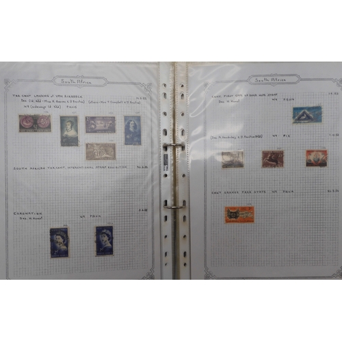 7042 - A worldwide stamp collection in eight folders to include good Australian, Spanish and German used st... 