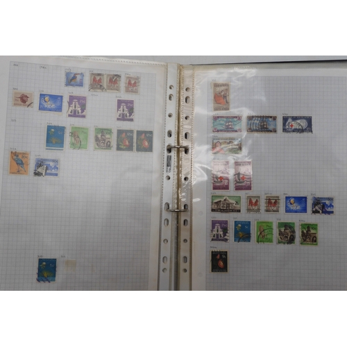 7042 - A worldwide stamp collection in eight folders to include good Australian, Spanish and German used st... 