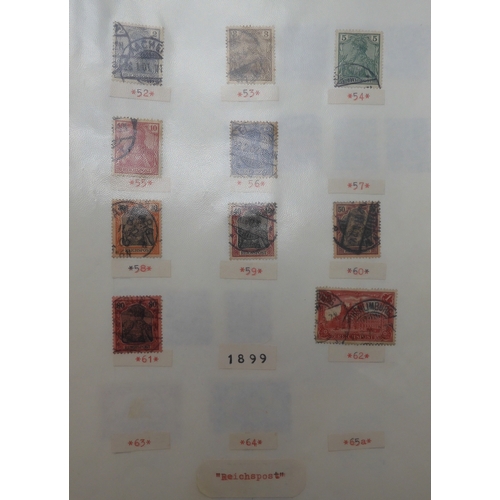 7042 - A worldwide stamp collection in eight folders to include good Australian, Spanish and German used st... 