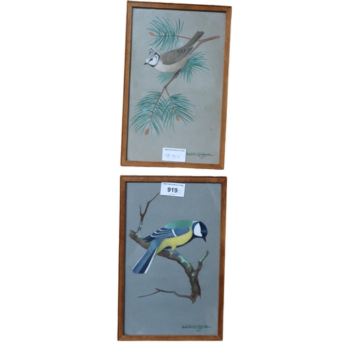 934 - RALSTON GUDGEON RSW (SCOTTISH 1910-1948) BLUE TIT ON A BRANCH Watercolour, signed lower right, dated... 