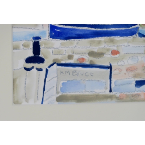 900 - CONTEMPORARY SCOTTISH SCHOOL  HARBOUR Watercolour, signed lower left 'K.M. Bruce', 40 x 48cm... 