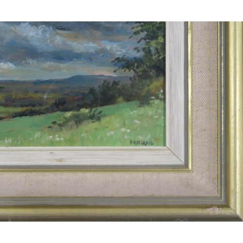 921 - RONALD A.H. CRAIG (SCOTTISH 1927-2012) SUNNY SUMMER DAY Oil on board, signed lower right, ... 