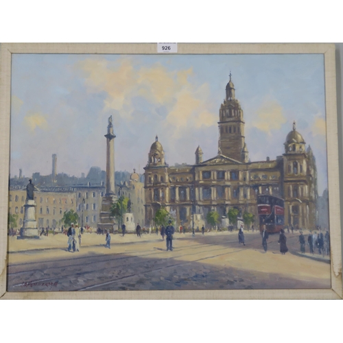 926 - J.D. HENDERSON (SCOTTISH 20th CENTURY) CITY CHAMBERS, GLASGOW Oil on canvas, signed lower ... 