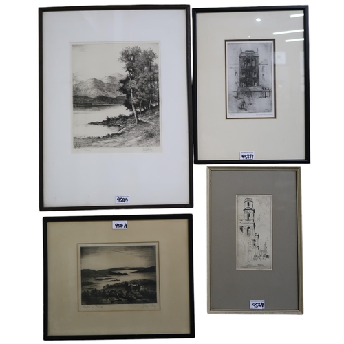 958 - A COLLECTION OF ETCHINGS  To include James Macintyre, Lumsden, Aland Kay etc. (8)... 