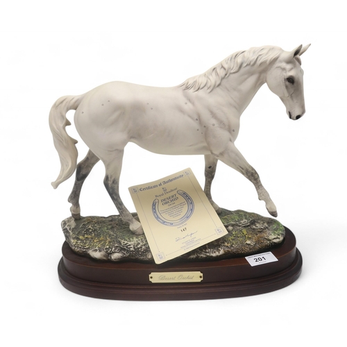 201 - A Royal Doulton figure of Desert Orchid, modelled by Graham Tongue, no 147/7500, with certificate