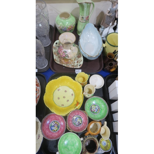 239 - A collection of decorative ceramics including Maling dishes, a Jon Anton fortune telling cup etc