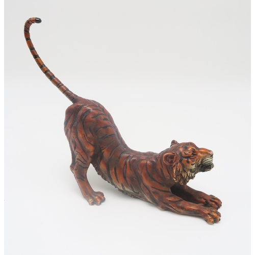 271 - A 20th century after Bergman cold painted bronze figure of a tiger