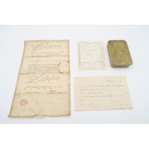 500 - A Georgian Fifeshire Regiment of Militia discharge certificate, signed by the Earl of Morton, Lord L... 