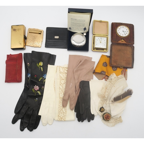 508 - An assortment of ladies' and children's calfskin gloves, to include a floral embroidered elbow-lengt... 