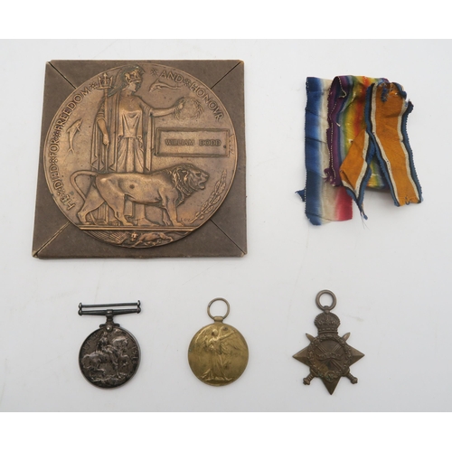 509 - A WW1 medal group of three awarded to 1683 Acting Corporal J. Dodd, Argyll & Sutherland Highland... 