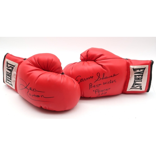 526 - Boxing - an Everlast boxing glove signed by Earnie Shavers, together three signed photographs (two m... 