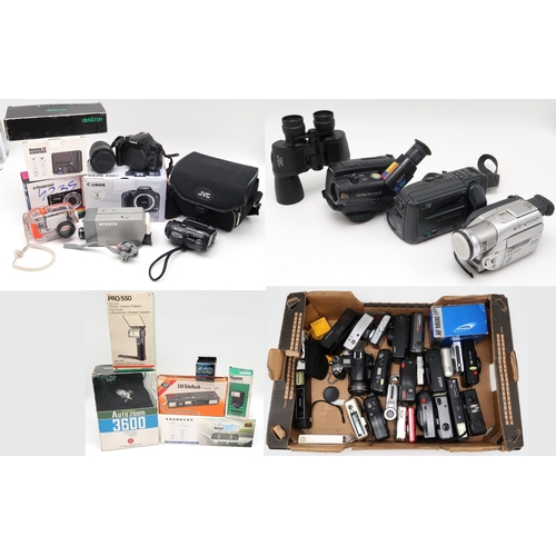 531 - A large assortment of point-and-shoot film and digital cameras and accessories, to include a boxed C... 