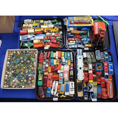 534 - A large collection of play-worn model vehicles, largely by Dinky, Corgi and Matchbox; also to includ... 