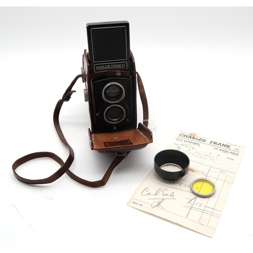 538 - A Rolleicord IIa TLR camera, serial no. 1057108, fitted with a Carl Zeiss Jena Triotar 1:3.5 f=7.5cm... 