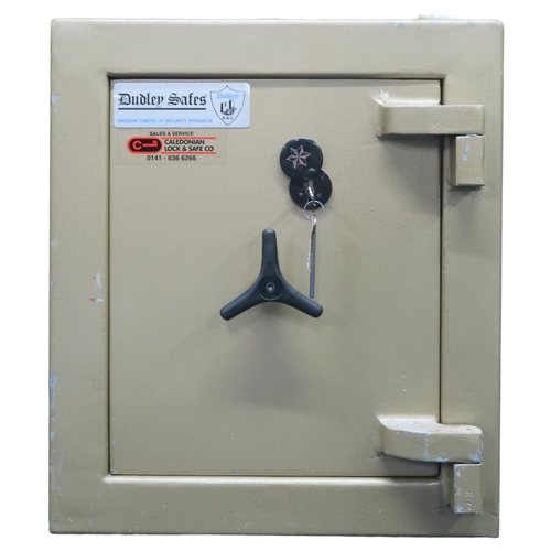 21 - A 20th century Dudley safes, safe with keys, 56cm high x 48cm wide x 50cm deep