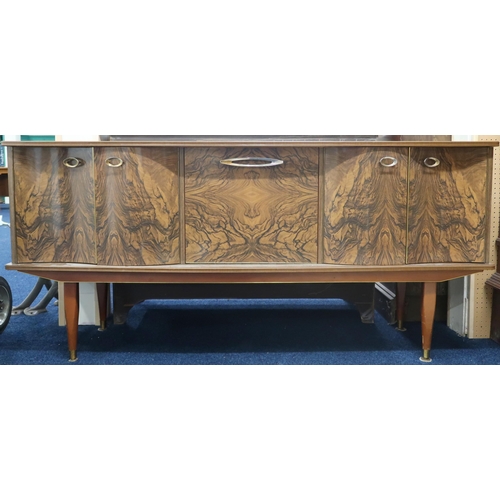 30 - A mid 20th century Argosy Furniture sideboard with central fall front drinks compartment flanked by ... 