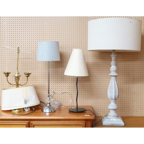 61 - A lot comprising a four assorted contemporary table lamps (4)