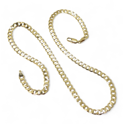 749 - A 9ct gold Italian made (Unoaerre) curb chain necklace, length 46.5cm, weight 12.8gms