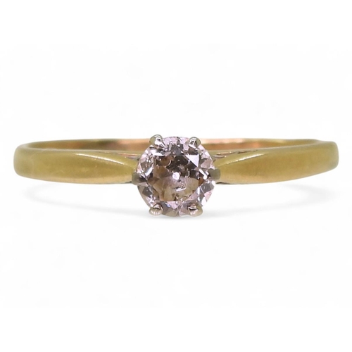 809 - An 18ct gold diamond solitaire ring set with an estimated approx 0.37cts, finger size T1/2, weight 1... 