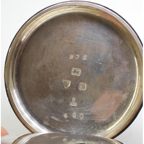 854 - A silver open face pocket watch, marked for Jesse Hallam of Chester, 1900