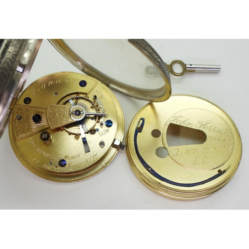 854 - A silver open face pocket watch, marked for Jesse Hallam of Chester, 1900