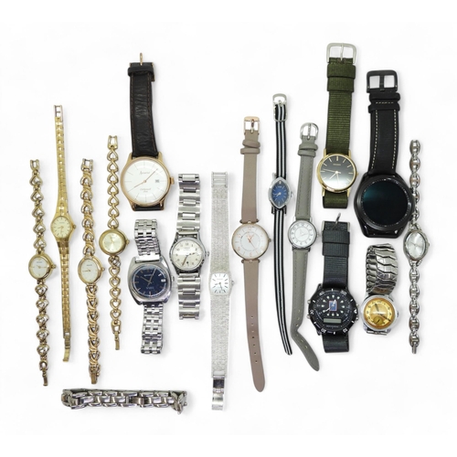 873 - Collection of wristwatches, including models marked Sekonda, Accurist, Samsung Galaxy, Times, Lango ... 