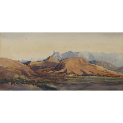 959 - SCOTTISH SCHOOL MOUNTAINOUS LANDSCAPEWatercolour, 20 x 35cmTogether with an etching (2)... 