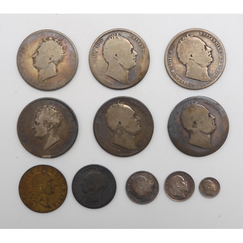 405 - A lot comprising various George IIII 1/2 crowns together with Edward VII 1905 maundy coins etc (11)