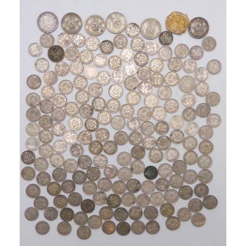 417 - A collection of British silver pre-1947 coins approximately 270 grams