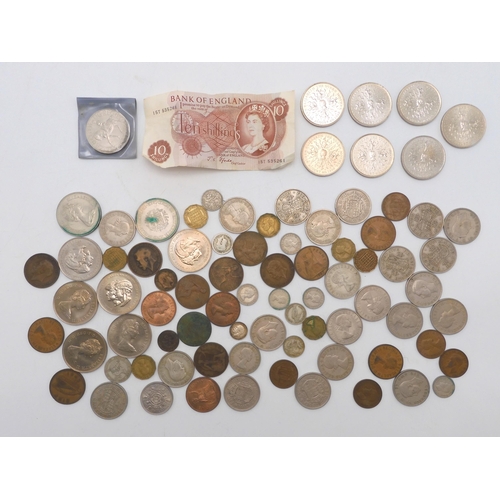 421 - A lot comprising British coins to include 25 New Pence - Elizabeth II August 4th 1980 etc