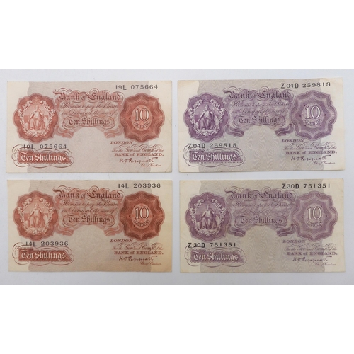 429 - 10 Shillings Banknotes without thread ObverseRed-brown. Seated figure of Britannia at left ... 