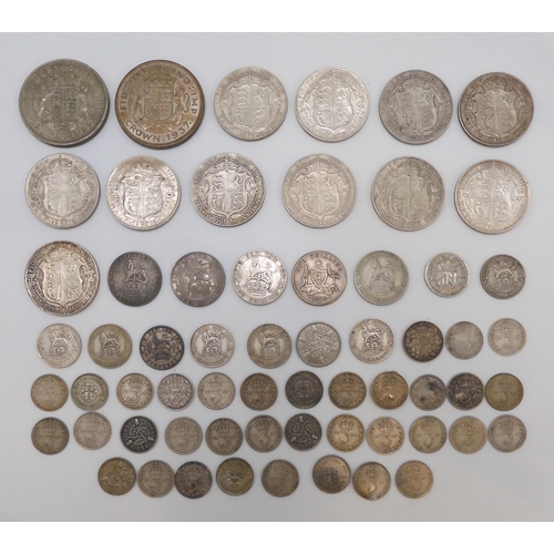 433 - A lot comprising various Great Britain pre-1947 coins to include a George VI 1937 crown, 1937 1/2 cr... 