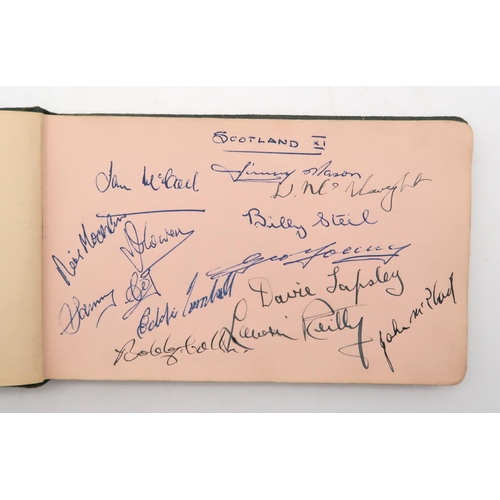 523 - A framed page autographed by players in the Scotland vs. England International match at Hampden Park... 