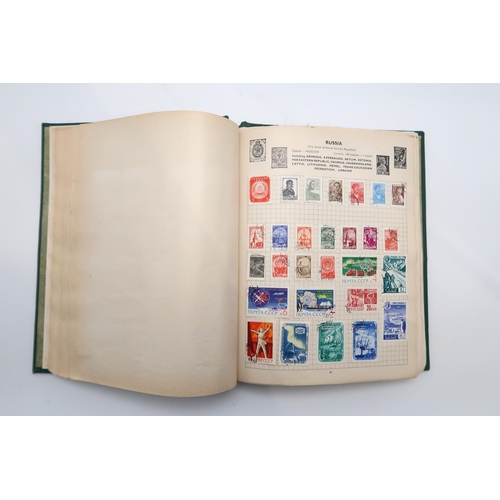 445 - A world wide stamp collection in SG Swift Sure Expanding Stamp Album, Ace Conquest Stamp Album and Y... 