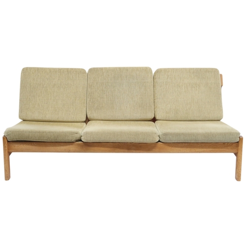 2114 - A PAIR OF MID 20TH CENTURY DANISH BORGE MOGENSEN FOR FREDERICIA STOLEFABRIK MODEL 21 THREE SEATER SE... 