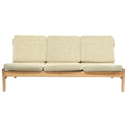 2114 - A PAIR OF MID 20TH CENTURY DANISH BORGE MOGENSEN FOR FREDERICIA STOLEFABRIK MODEL 21 THREE SEATER SE... 