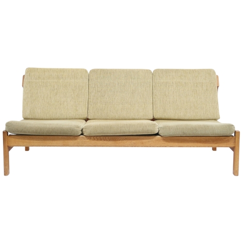 2114 - A PAIR OF MID 20TH CENTURY DANISH BORGE MOGENSEN FOR FREDERICIA STOLEFABRIK MODEL 21 THREE SEATER SE... 