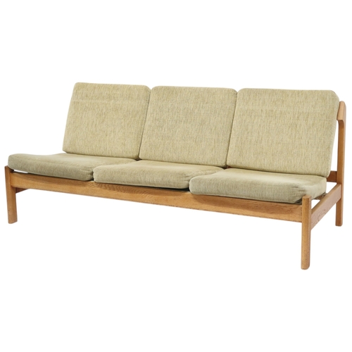 2114 - A PAIR OF MID 20TH CENTURY DANISH BORGE MOGENSEN FOR FREDERICIA STOLEFABRIK MODEL 21 THREE SEATER SE... 