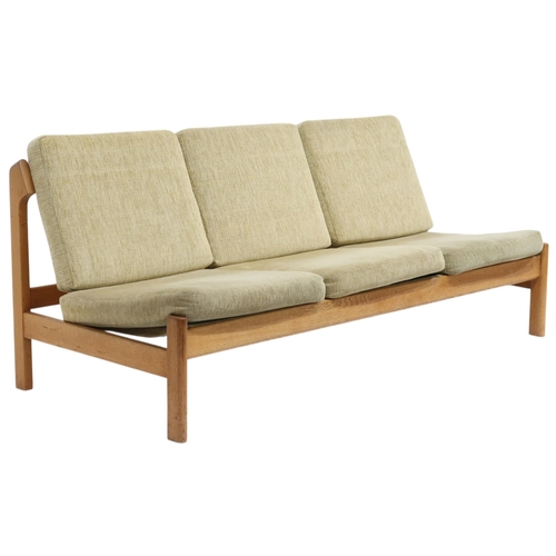 2114 - A PAIR OF MID 20TH CENTURY DANISH BORGE MOGENSEN FOR FREDERICIA STOLEFABRIK MODEL 21 THREE SEATER SE... 