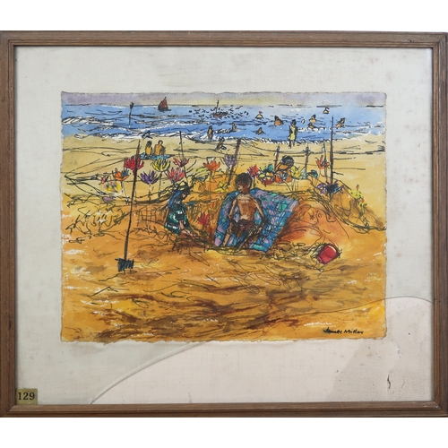 2980 - JAMES MILLAR (SCOTTISH FL.1950-1972)A SAND GARDENInk and watercolour, signed lower right, 29.5 x 38.... 